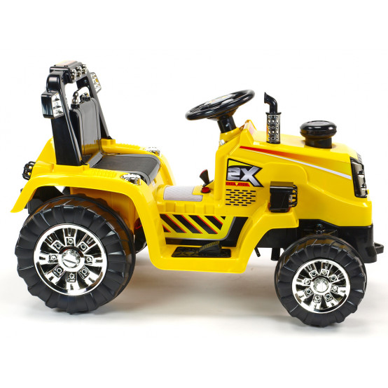 Dětský elektrický traktor ZP1007 s 2.4G dálkovým ovládáním, 12V, ŽLUTÝ